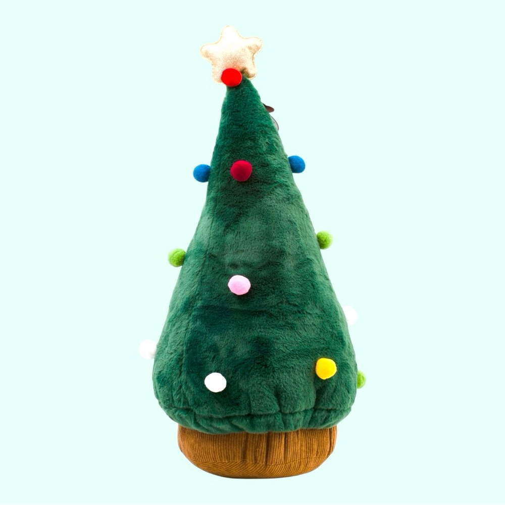 Faux Fur Christmas Tree Cushion